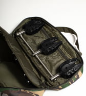 Three rod buzz bar bag with bite alarms inside