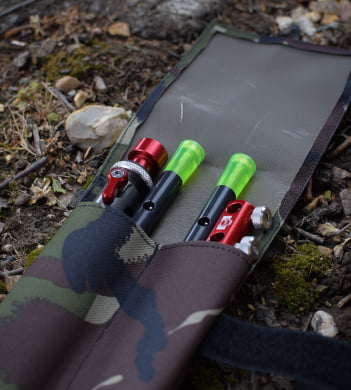 Camo self take stick sleeve open with components inside